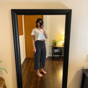 Forever 21 Black & White Striped Wide Leg Pants